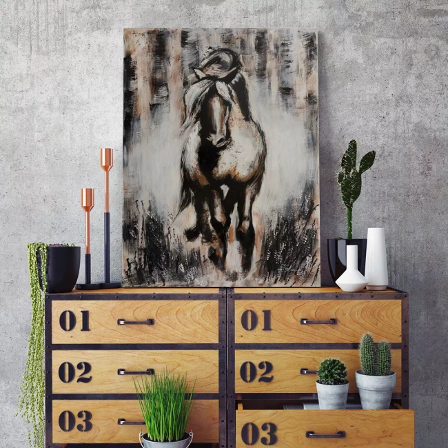 Obraz pionowy na płótnie Koń Zwierzę jak malowany - NA WYMIAR